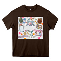 Chocolate Brown sewing Heavy Core Tee - MaliasSmallBusiness