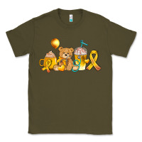 Army Green childhood cancer ribbon and coffee cups Classic Tee - AdoDesignShop