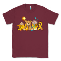 Burgundy childhood cancer ribbon and coffee cups Classic Tee - AdoDesignShop