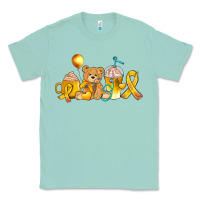 Seafoam childhood cancer ribbon and coffee cups Classic Tee - AdoDesignShop