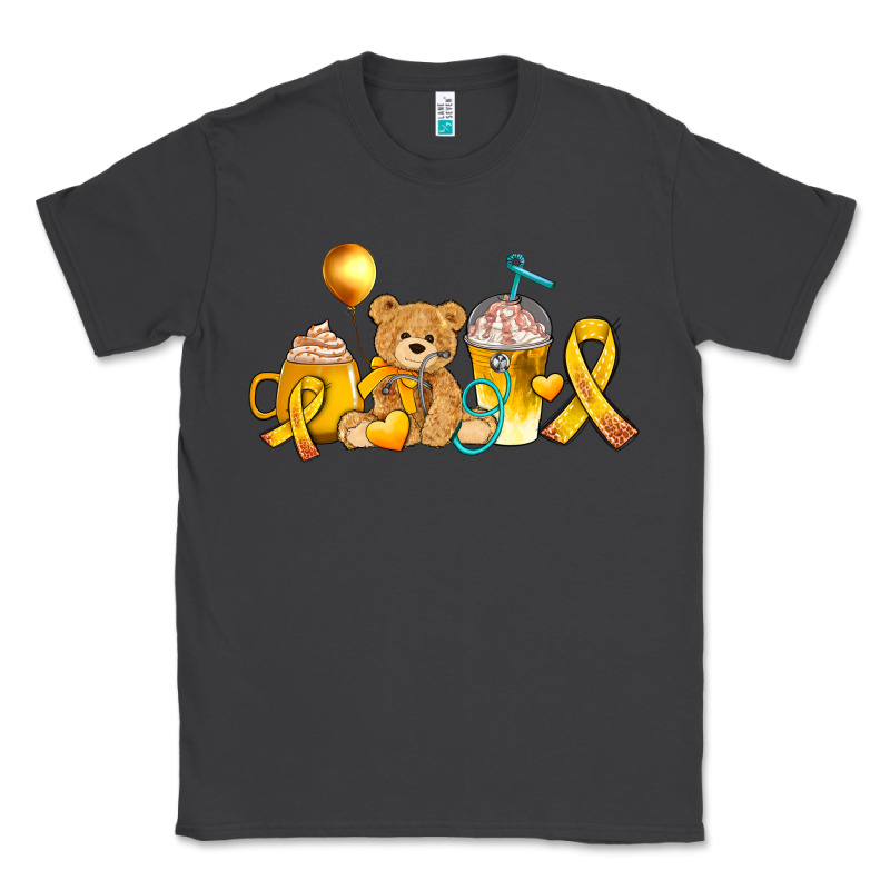 Childhood Cancer Ribbon And Coffee Cups Classic Tee by AdoDesignShop | Teevron