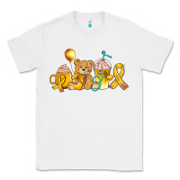 White childhood cancer ribbon and coffee cups Classic Tee - AdoDesignShop
