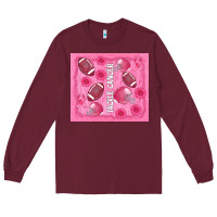 Burgundy tackle cancer Long Sleeve Tee - AdoDesignShop