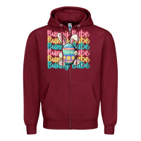 Burgundy bunny babe Zipper Hoodie - MaliasSmallBusiness