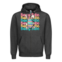 Charcoal Heather bunny babe Zipper Hoodie - MaliasSmallBusiness