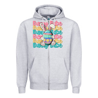 Heather Grey bunny babe Zipper Hoodie - MaliasSmallBusiness