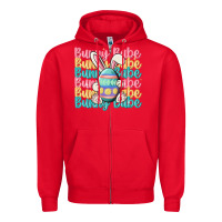 Red bunny babe Zipper Hoodie - MaliasSmallBusiness