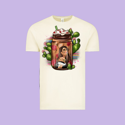 Mexican Coffee Cup Cactus Vintage Tee Designed By Jahusdesignshop