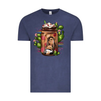 Vintage Denim mexican coffee cup cactus Vintage Tee - JahusDesignShop