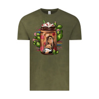 Vintage Olive mexican coffee cup cactus Vintage Tee - JahusDesignShop