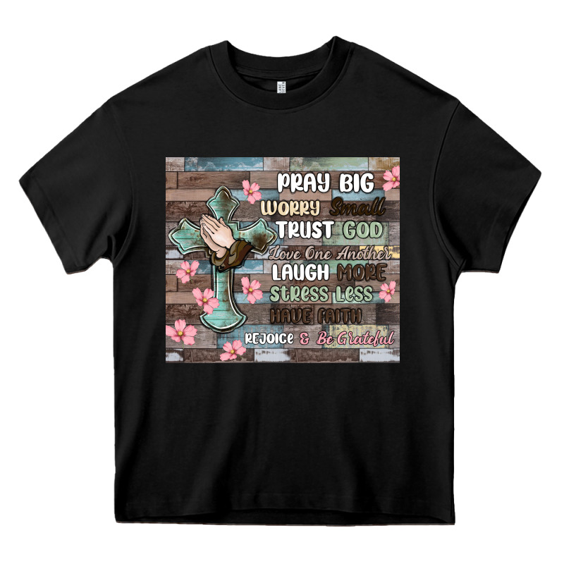 Pray Big Worry Small Trust God Heavy Core Tee by MaliasSmallBusiness | Teevron