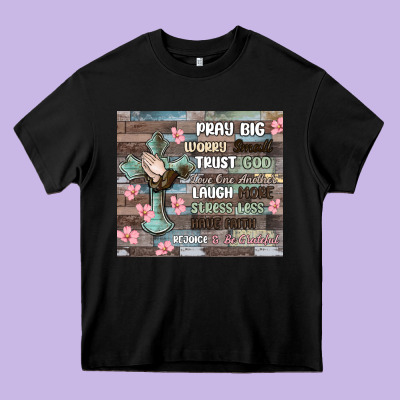 Pray Big Worry Small Trust God Heavy Core Tee Designed By Maliassmallbusiness
