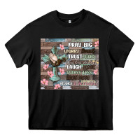 Black pray big worry small trust god Heavy Core Tee - MaliasSmallBusiness