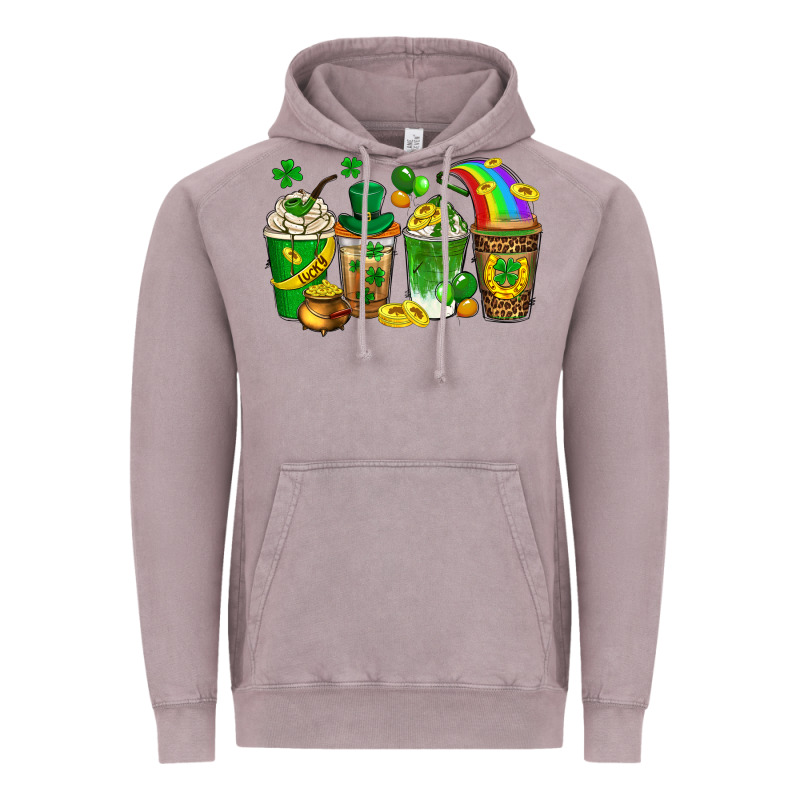 St. Patricks Day Coffee Drinks Vintage Hoodie by Neo Western | Teevron