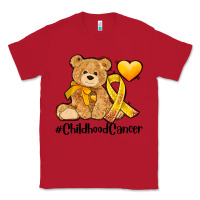 Red childhood cancer and cancer ribbon Classic Tee - AdoDesignShop