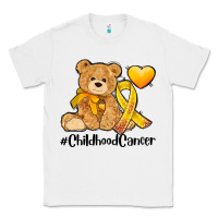White childhood cancer and cancer ribbon Classic Tee - AdoDesignShop