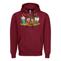 Burgundy camp coffee drink Zipper Hoodie - MaliasSmallBusiness