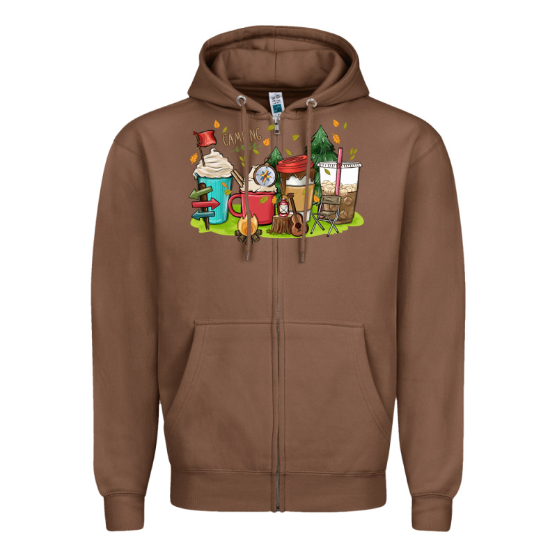 Camp Coffee Drink Zipper Hoodie by MaliasSmallBusiness | Teevron