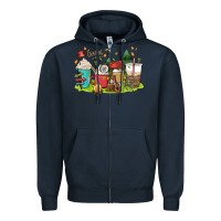 Navy camp coffee drink Zipper Hoodie - MaliasSmallBusiness