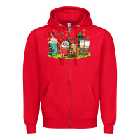 Red camp coffee drink Zipper Hoodie - MaliasSmallBusiness