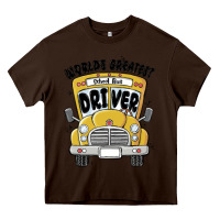 Chocolate Brown worlds greatest school bus driver Heavy Core Tee - MaliasSmallBusiness