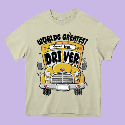 Worlds Greatest School Bus Driver Heavy Core Tee Designed By Maliassmallbusiness