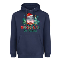 Navy i want a hippopotamus for christmas Heavyweight Hoodie - MaliasSmallBusiness