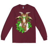 Burgundy st patricks goat with glasses Long Sleeve Tee - Artiststas