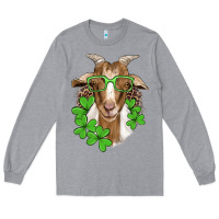 Heather Grey st patricks goat with glasses Long Sleeve Tee - Artiststas