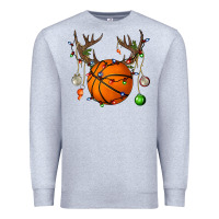 Heather Grey Basketball Horn Christmas Premium Sweatshirt - BundleAndBundleShop