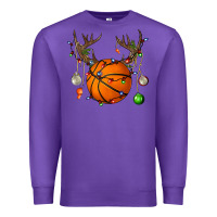 Purple Basketball Horn Christmas Premium Sweatshirt - BundleAndBundleShop