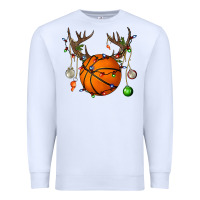 White Basketball Horn Christmas Premium Sweatshirt - BundleAndBundleShop