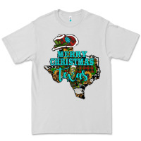Dove Grey Merry Christmas Texas Map Premium Tee - RanaPortraitStore