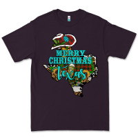 Plum Merry Christmas Texas Map Premium Tee - RanaPortraitStore