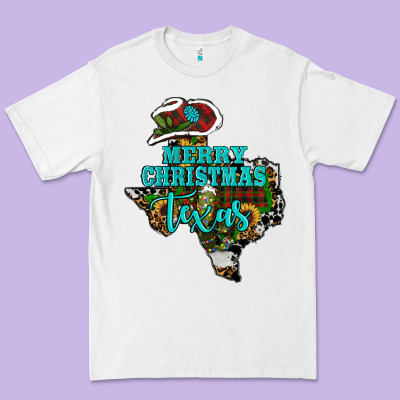 Merry Christmas Texas Map Premium Tee Designed By Ranaportraitstore