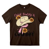 Chocolate Brown cupid find me a cowboy Heavy Core Tee - MaliasSmallBusiness