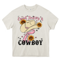 Cream cupid find me a cowboy Heavy Core Tee - MaliasSmallBusiness