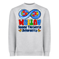Heather Grey autism infinity seeing the world differently Heavyweight Sweatshirt - JahusDesignShop