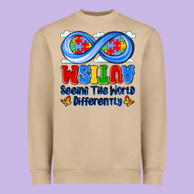 Autism Infinity Seeing The World Differently Heavyweight Sweatshirt Designed By Jahusdesignshop