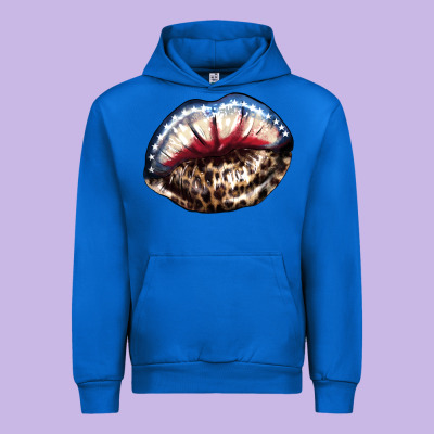 American Lip Leopard 4th Of July Urban Hoodie Designed By Howdyjamesfarm