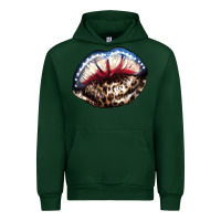 Forest Green American lip leopard 4th of july Urban Hoodie - HowdyJamesFarm