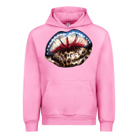 Fuchsia Pink American lip leopard 4th of july Urban Hoodie - HowdyJamesFarm