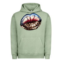 Pigment Oil Green American lip leopard 4th of july Urban Hoodie - HowdyJamesFarm