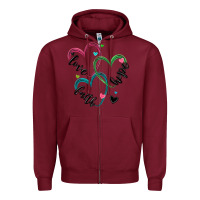 Burgundy faith hope love Zipper Hoodie - MaliasSmallBusiness
