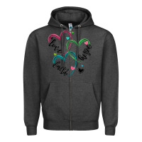 Charcoal Heather faith hope love Zipper Hoodie - MaliasSmallBusiness