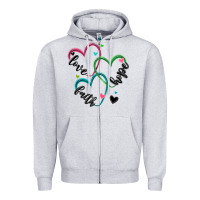 Heather Grey faith hope love Zipper Hoodie - MaliasSmallBusiness