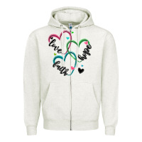 Oatmeal Heather faith hope love Zipper Hoodie - MaliasSmallBusiness