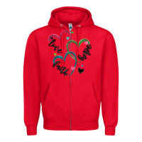 Red faith hope love Zipper Hoodie - MaliasSmallBusiness
