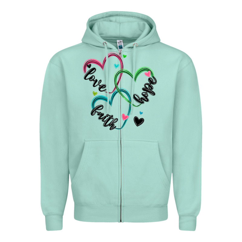 Faith Hope Love Zipper Hoodie by MaliasSmallBusiness | Teevron