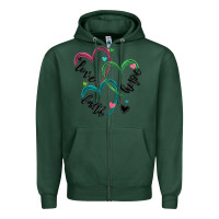 Sports Green faith hope love Zipper Hoodie - MaliasSmallBusiness